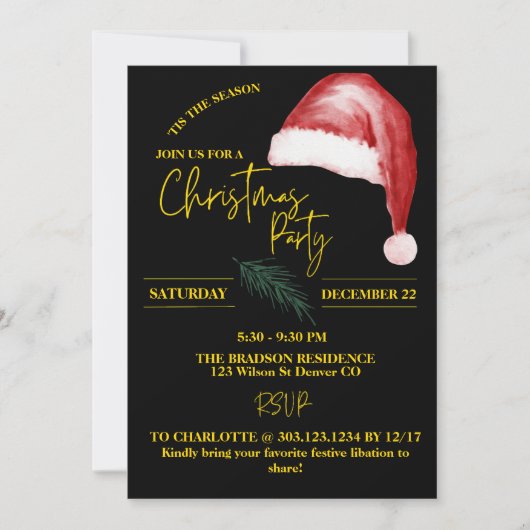 Minimalistische Kerstman Hoed Boho Custom Christma Kaart (Voorkant)