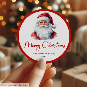 Minimalistische Kerstman Kerstcadeau Label Sticker