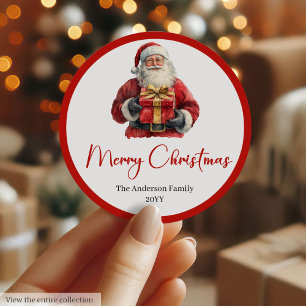 Minimalistische Kerstman Moderne Kerst Label