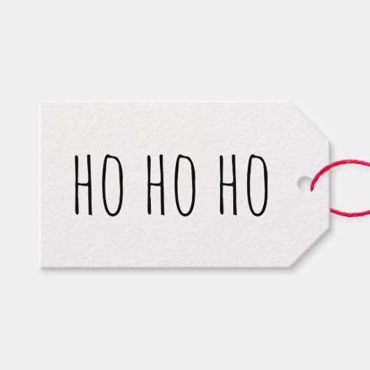 Minimalistische Kerstmis HO HO HO. Schattige Moder Cadeaulabel (Voorkant (Horizontaal))