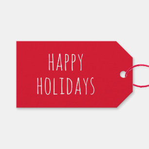 Minimalistische Kerstmis   Klassieke Rode Winter V Cadeaulabel