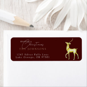 Minimalistische Kerstmis Rendier Retouradres Etiket