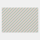 Minimalistische kerstpatronen, rood, groen en blau inpakpapier vel (Voorkant)