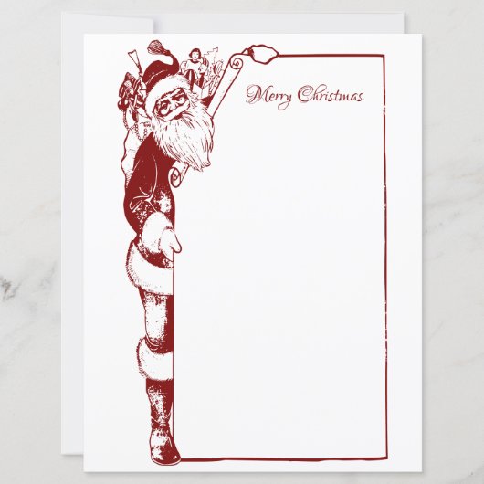  minimalistische kerstrode kerstbrief (Voorkant)