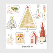 Minimalistische kerststickers sticker (Vel)