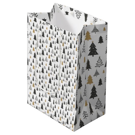 Minimalistische kerstverpakking medium cadeauzakje (Voorkant Gekanteld)