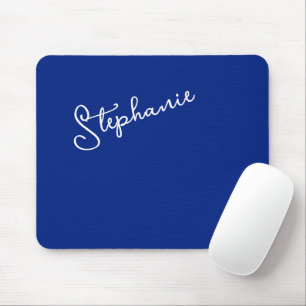 Minimalistische Klasse Blau Persoonlijk Script Naa Muismat