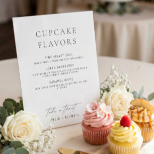 Minimalistische Klasse Cupcake Smaken Trouw Teken Reclamebord Met Voetstuk