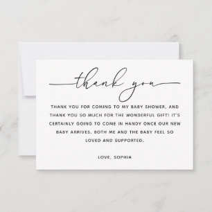 Minimalistische Klassieke Baby Shower Modern Sch Bedankkaart