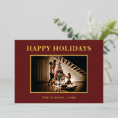 Minimalistische klassieke Feestdagen rode foto en  (Staand Voorkant)