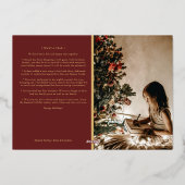 Minimalistische klassieke Feestdagen rode foto en  (Achterkant)