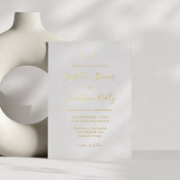 Minimalistische Klassieke Monogram Trouw Wit Goud