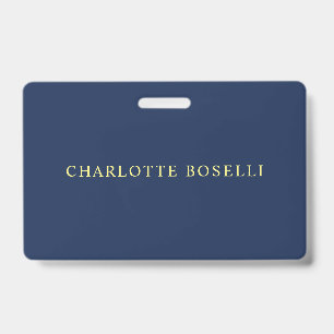 Minimalistische Klassieke Professionele Blauwe Kle Badge