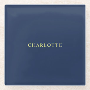 Minimalistische Klassieke Professionele Blauwe Kle Glazen Onderzetter