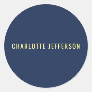 Minimalistische Klassieke Professionele Blauwe Kle Ronde Sticker