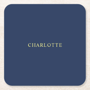 Minimalistische Klassieke Professionele Blauwe Kle Vierkante Kartonnen Onderzetter