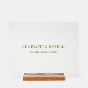 Minimalistische Klassieke Professionele Gouden Kle Acryl Bord