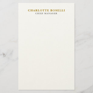 Minimalistische Klassieke Professionele Gouden Kle Briefpapier