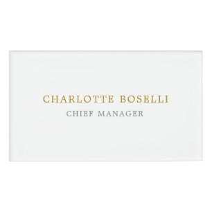 Minimalistische Klassieke Professionele Gouden Kle Naambadge