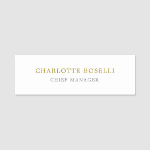 Minimalistische Klassieke Professionele Gouden Kle Naamplaatje