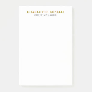 Minimalistische Klassieke Professionele Gouden Kle Post-it® Notes
