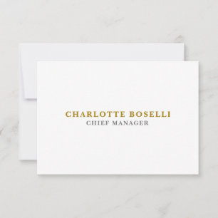 Minimalistische Klassieke Professionele Gouden Kle RSVP Kaartje