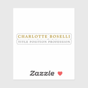 Minimalistische Klassieke Professionele Gouden Kle Sticker