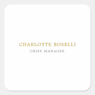 Minimalistische Klassieke Professionele Gouden Kle Vierkante Sticker