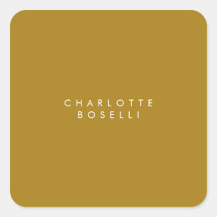 Minimalistische Klassieke Professionele Gouden Kle Vierkante Sticker