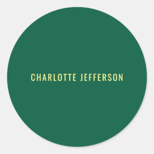 Minimalistische Klassieke Professionele Groen Geel Ronde Sticker