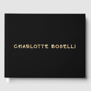Minimalistische Klassieke Professionele Zwarte Gou Gastenboek