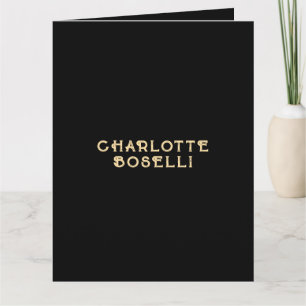 Minimalistische Klassieke Professionele Zwarte Gou Kaart