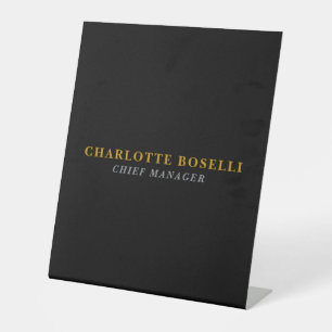 Minimalistische Klassieke Professionele Zwarte Gou Reclamebord Met Voetstuk