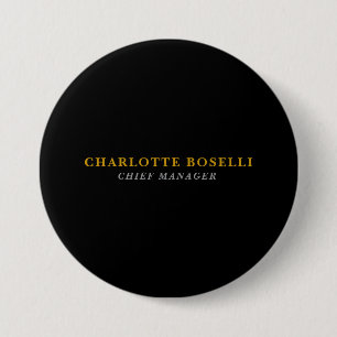 Minimalistische Klassieke Professionele Zwarte Gou Ronde Button 7,6 Cm