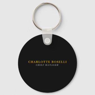 Minimalistische Klassieke Professionele Zwarte Gou Sleutelhanger
