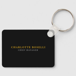 Minimalistische Klassieke Professionele Zwarte Gou Sleutelhanger