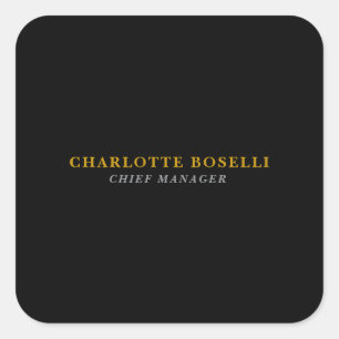 Minimalistische Klassieke Professionele Zwarte Gou Vierkante Sticker
