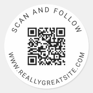 Minimalistische klassieke ronde QR-code sticker
