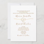 Minimalistische klassieke witte en gouden bruiloft kaart (Voorkant)