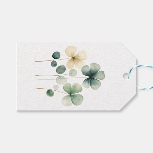 Minimalistische Klavers Gift Label Cadeaulabel (Voorkant (Horizontaal))