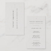 Minimalistische kledinglabel met linnen textuur visitekaartje (Voorkant / Achterkant)