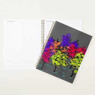 Minimalistische Kleuraccent Bomen Planner