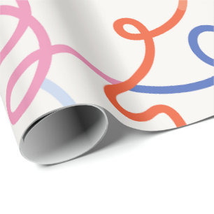 Minimalistische kleurrijke lijnen strepen cadeaupapier