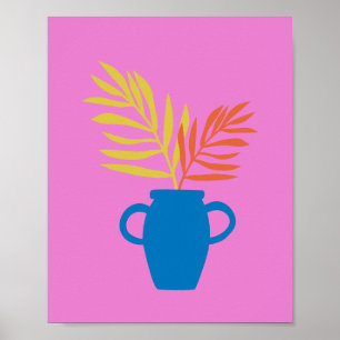 Minimalistische Kleurrijke Plant Illustratie in Ro Poster