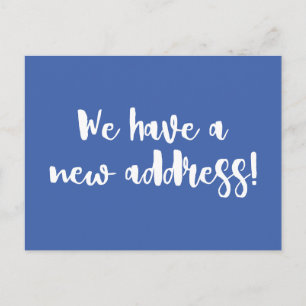 Minimalistische Kobaltblauwe We Verhuisd Nieuwe Th Briefkaart
