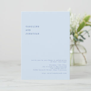 Minimalistische koele blauwe retro typemachinelett kaart