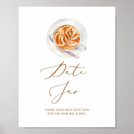 Minimalistische koffie date night ideeën. Datum po Poster (Voorkant)