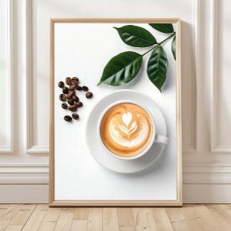 Minimalistische koffiekop muurkunst, koffieposter, poster