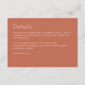 Minimalistische koper rode bruiloft informatiekaartje (Voorkant)