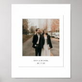 Minimalistische koppel Polaroid foto met namen Poster (Voorkant)